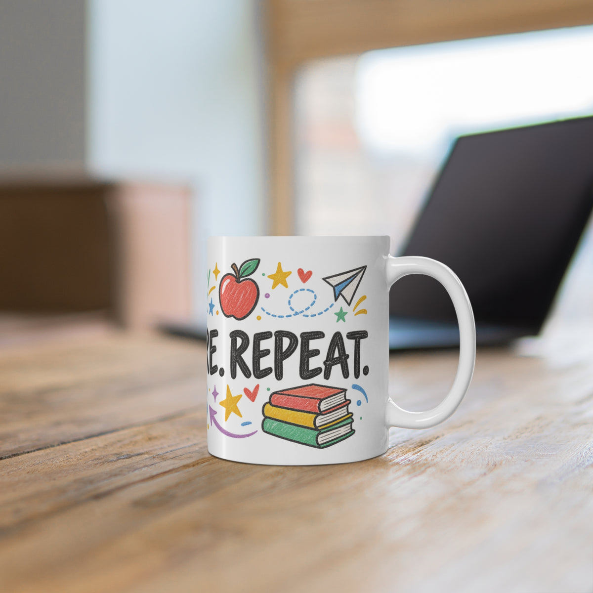 Teach. Inspire. Repeat. Kindergarten Teacher Mug