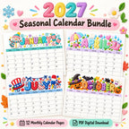 2027 Seasonal Classroom Calendar Bundle