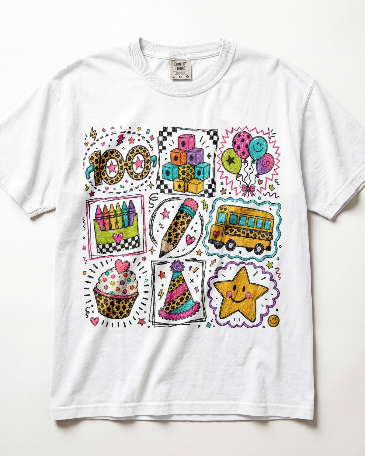 100 Days Grid Kindergarten Teacher Shirt