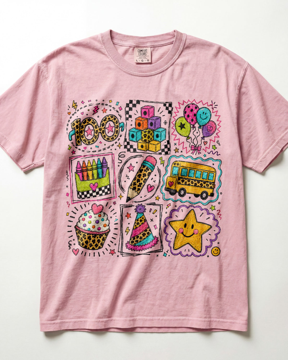 100 Days Grid Kindergarten Teacher Shirt