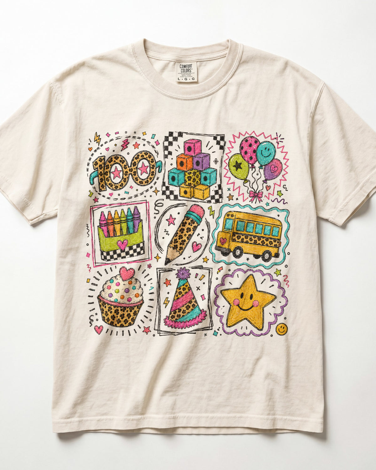100 Days Grid Kindergarten Teacher Shirt