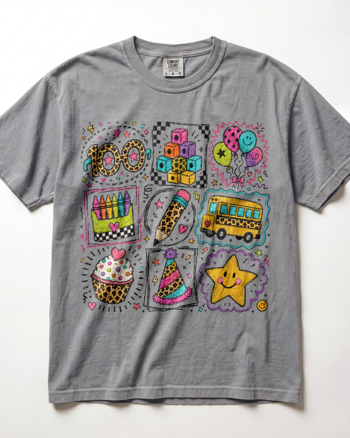100 Days Grid Kindergarten Teacher Shirt