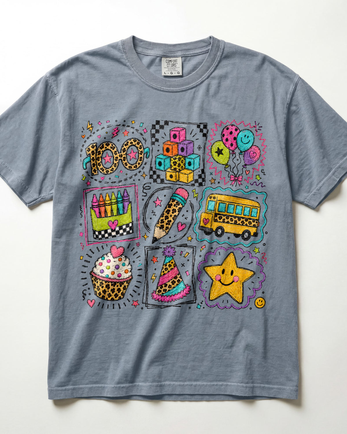 100 Days Grid Kindergarten Teacher Shirt
