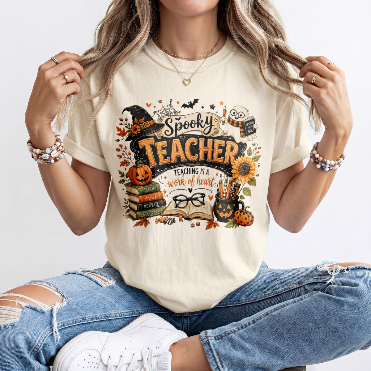 Spooky Teacher Kindergarten Teacher Shirt