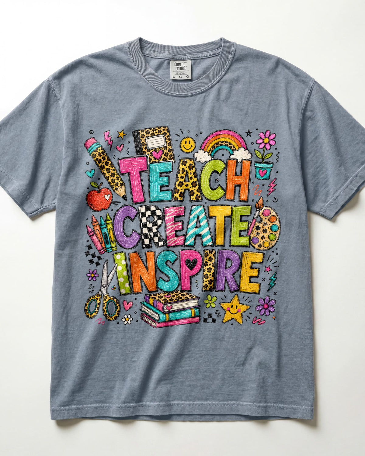 Teach Create Inspire Kindergarten Teacher Shirt