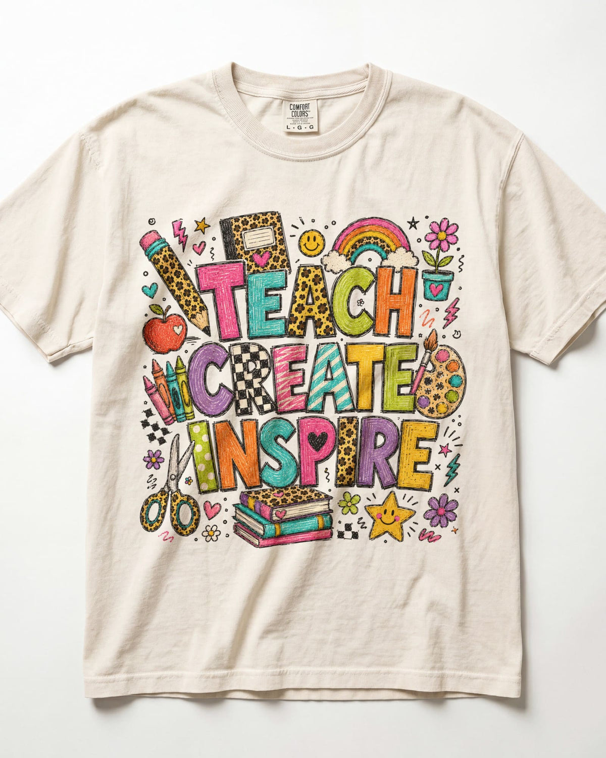 Teach Create Inspire Kindergarten Teacher Shirt