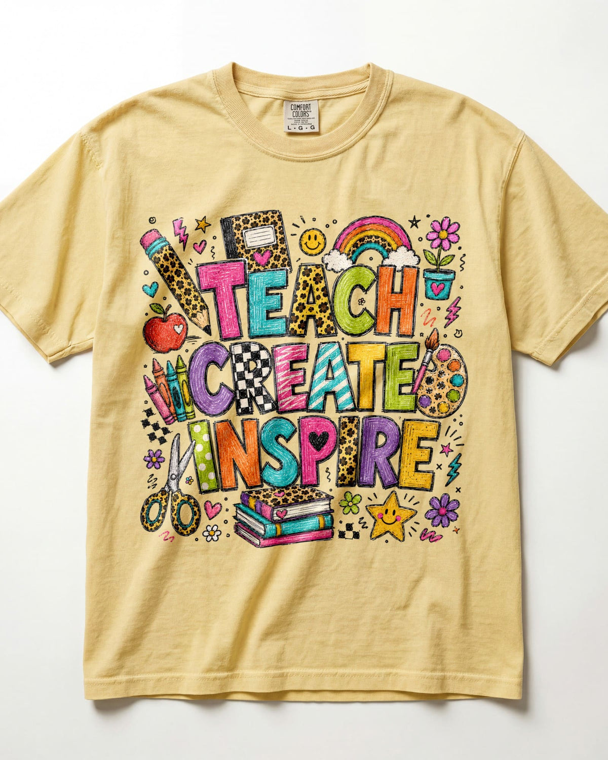Teach Create Inspire Kindergarten Teacher Shirt