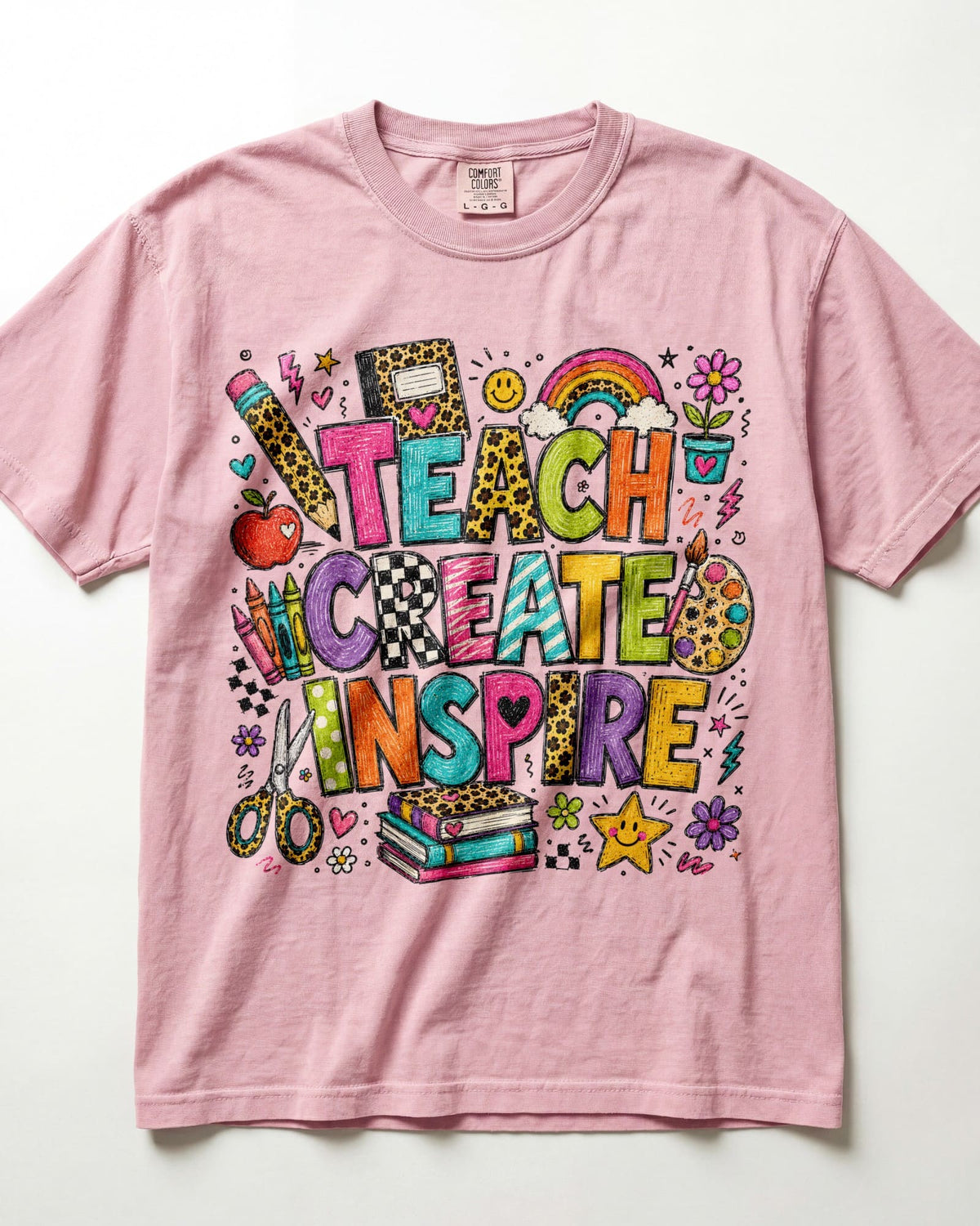 Teach Create Inspire Kindergarten Teacher Shirt