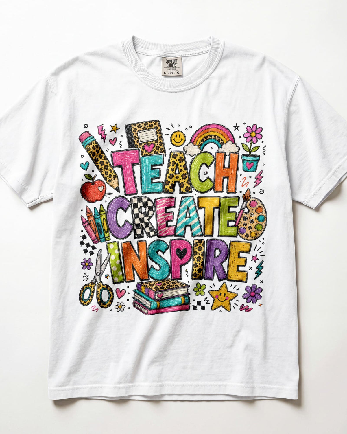 Teach Create Inspire Kindergarten Teacher Shirt