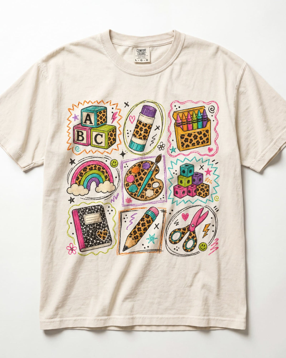 Bright Classroom Essentials Grid Kindergarten Teacher Shirt