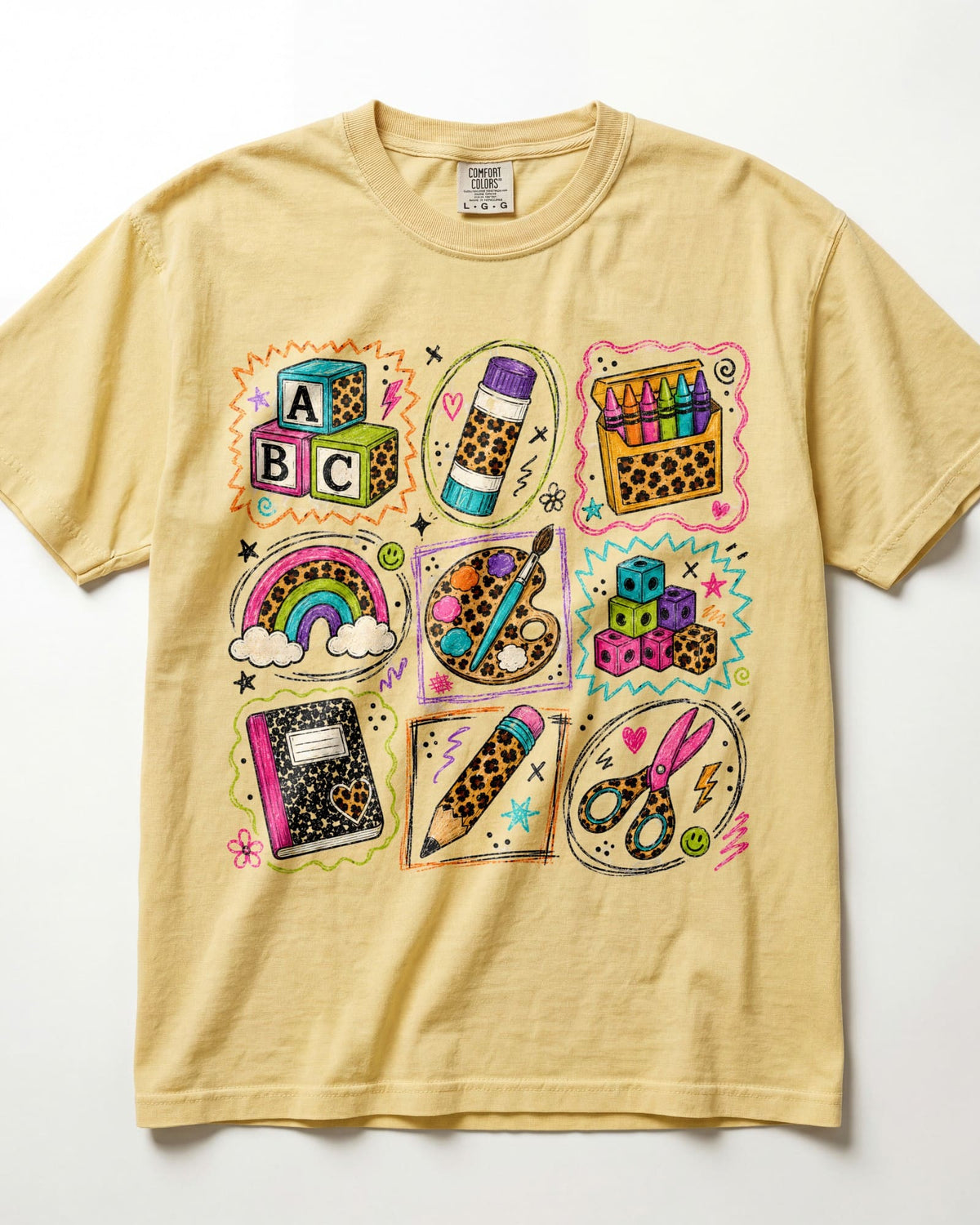 Bright Classroom Essentials Grid Kindergarten Teacher Shirt