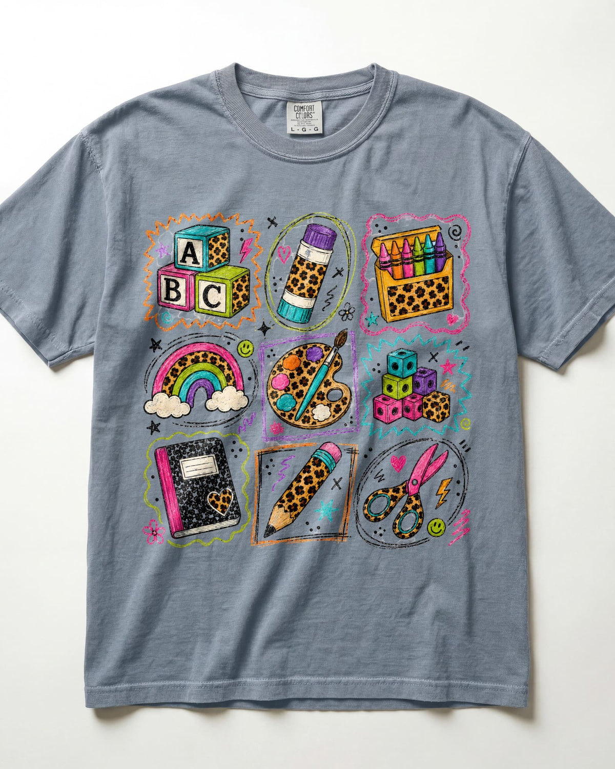 Bright Classroom Essentials Grid Kindergarten Teacher Shirt