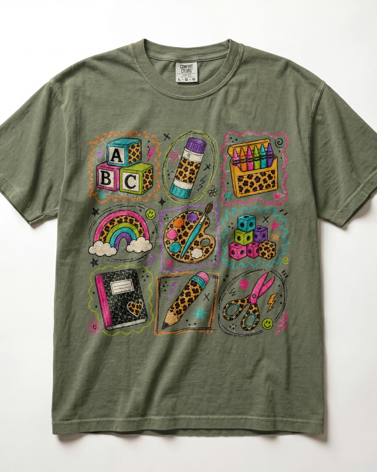 Bright Classroom Essentials Grid Kindergarten Teacher Shirt