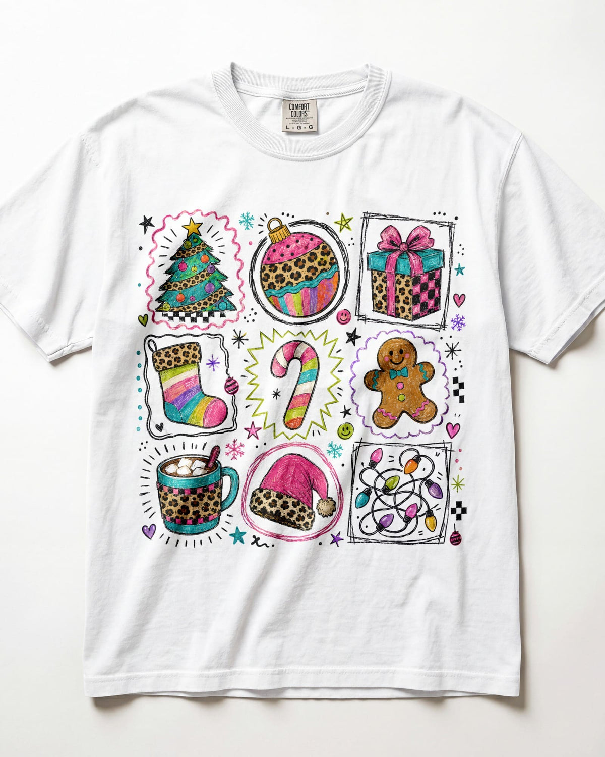 Christmas Icons Grid Kindergarten Teacher Shirt