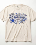 Blue Floral Teacher Kindergarten Teacher Shirt