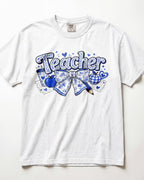 Blue Floral Teacher Kindergarten Teacher Shirt