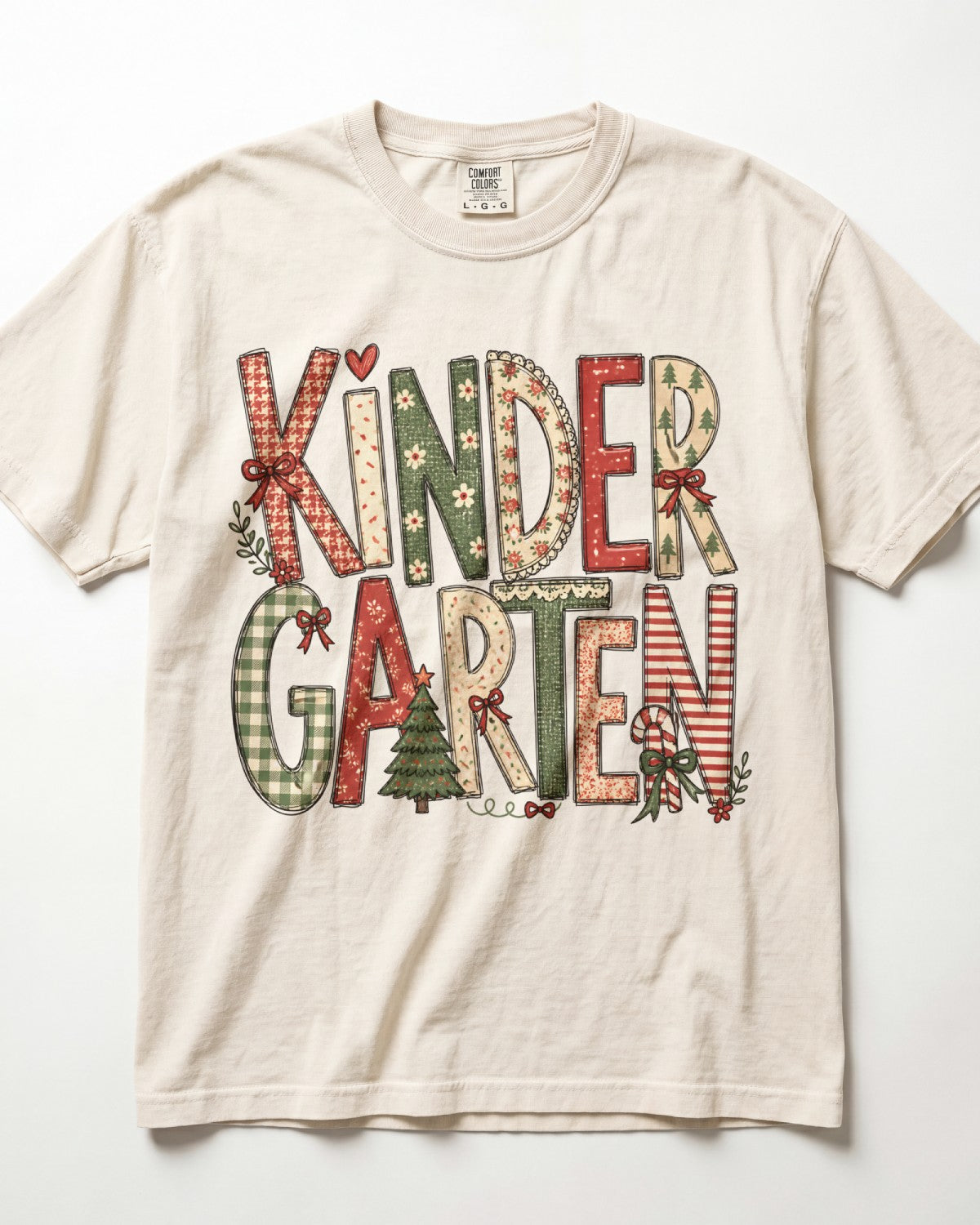Checkered Christmas Kindergarten Teacher Shirt