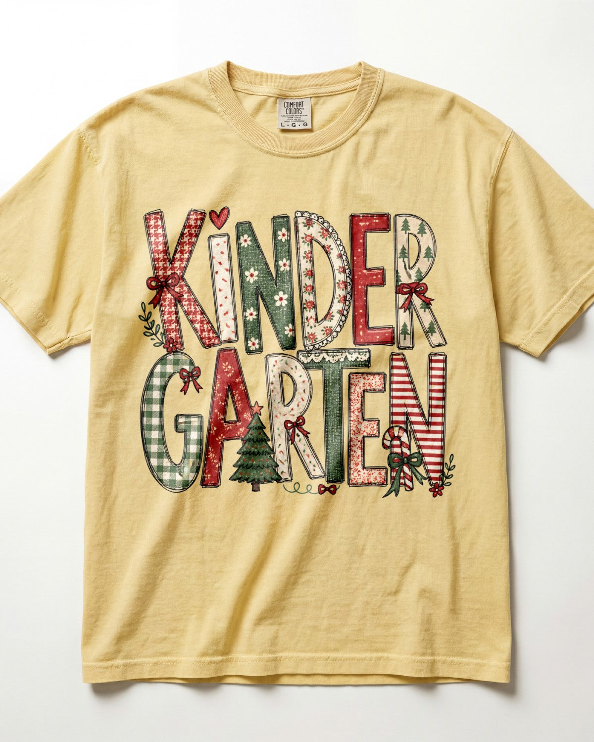 Checkered Christmas Kindergarten Teacher Shirt