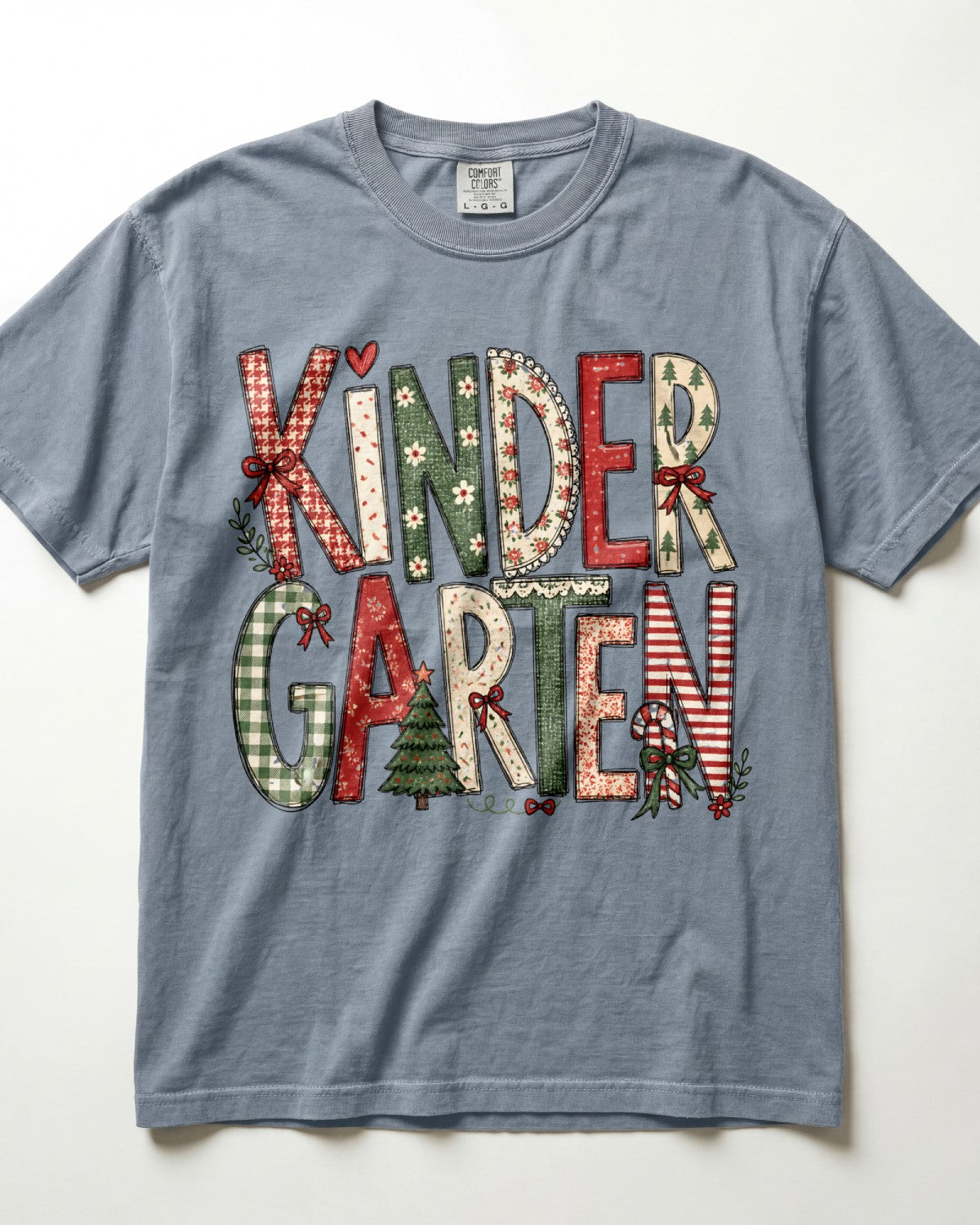 Checkered Christmas Kindergarten Teacher Shirt