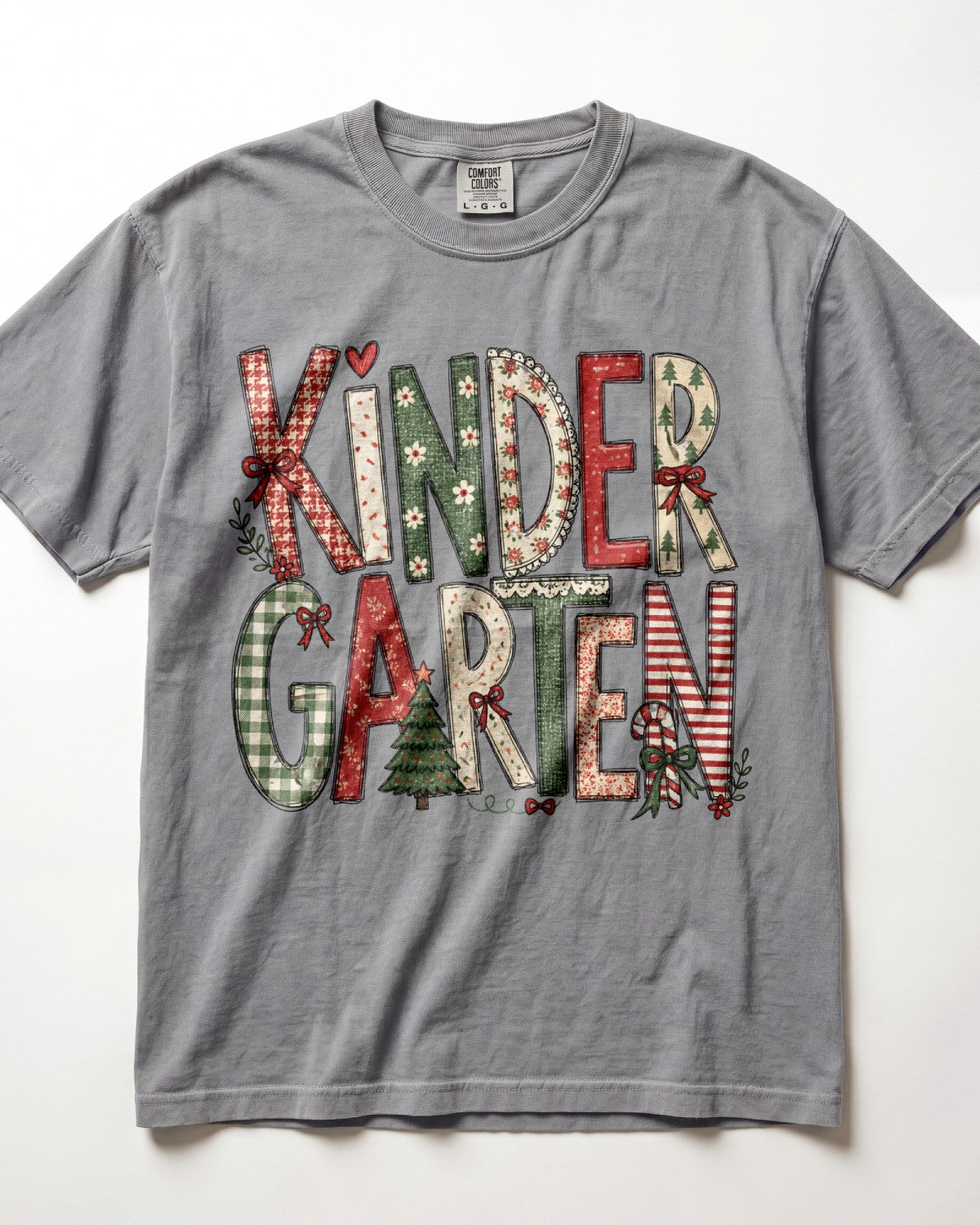 Checkered Christmas Kindergarten Teacher Shirt