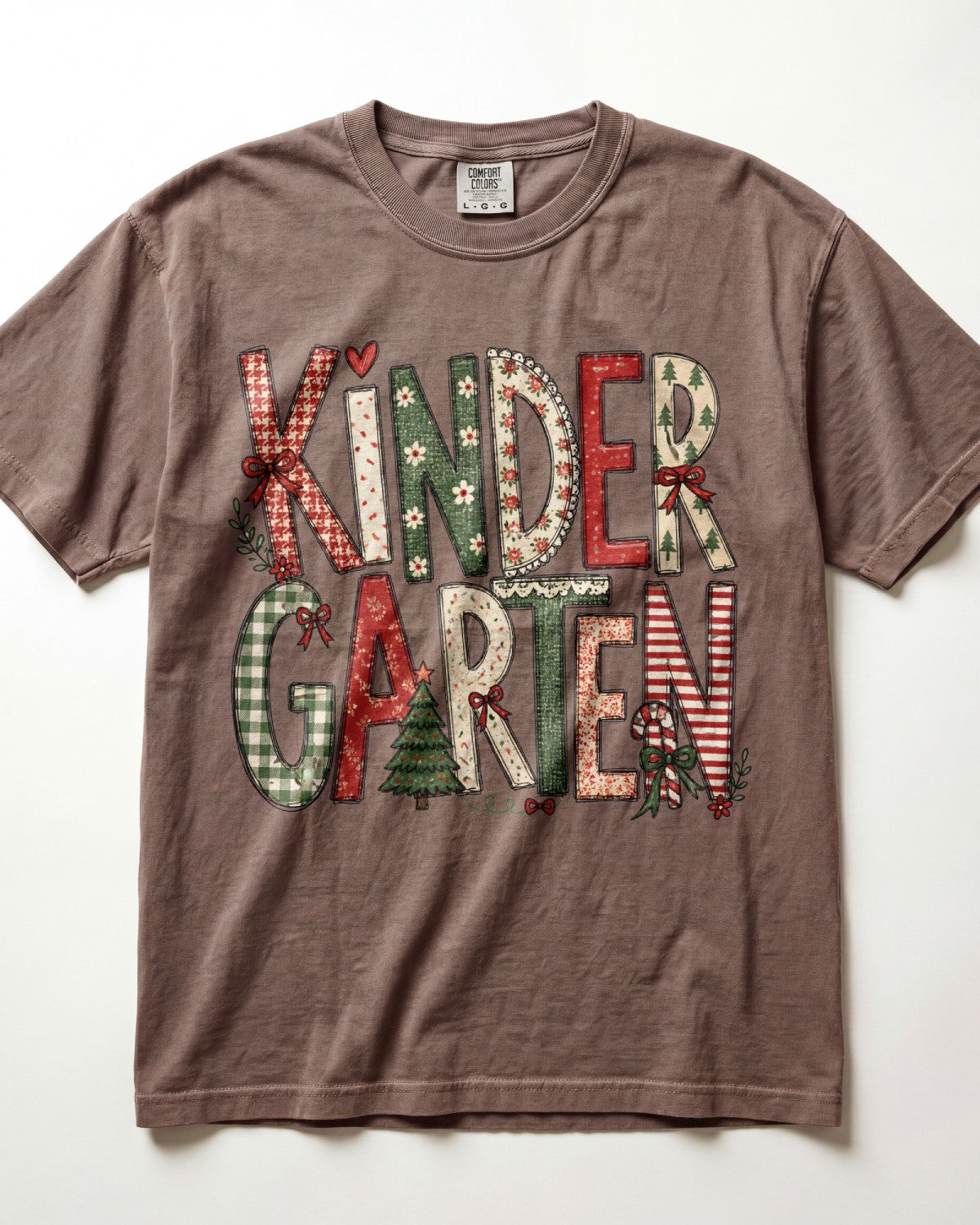 Checkered Christmas Kindergarten Teacher Shirt