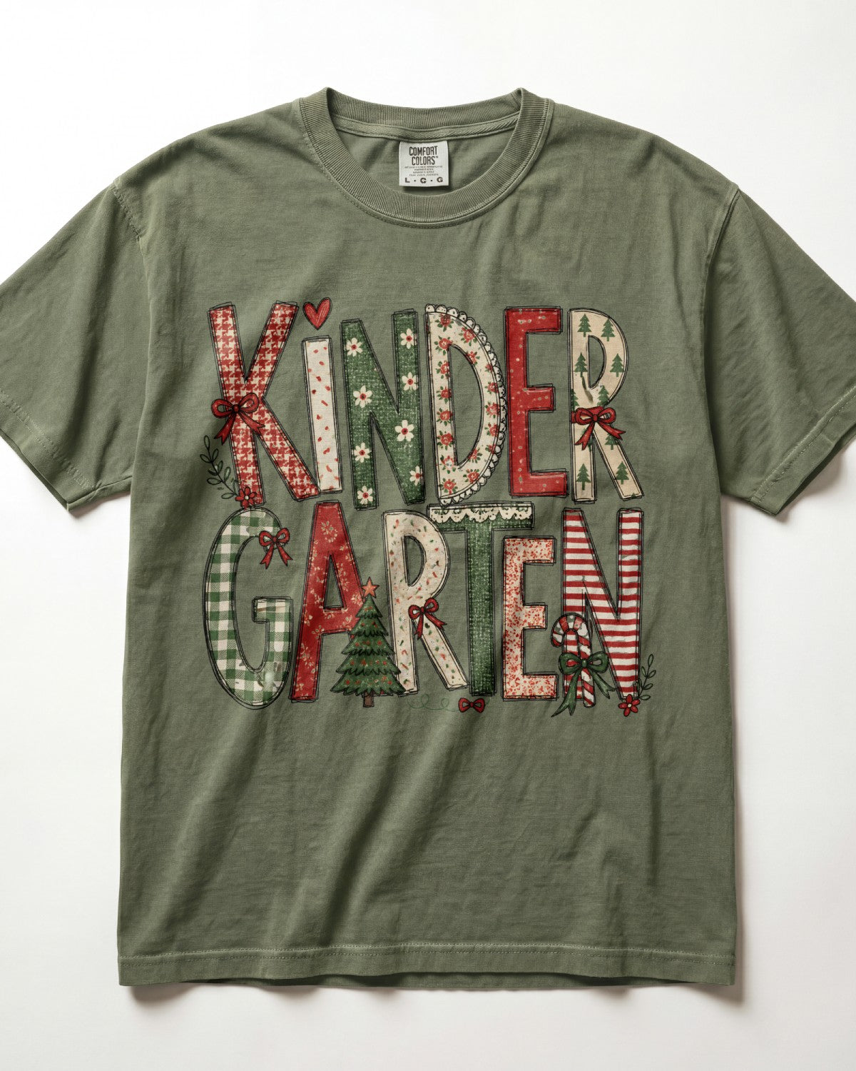 Checkered Christmas Kindergarten Teacher Shirt
