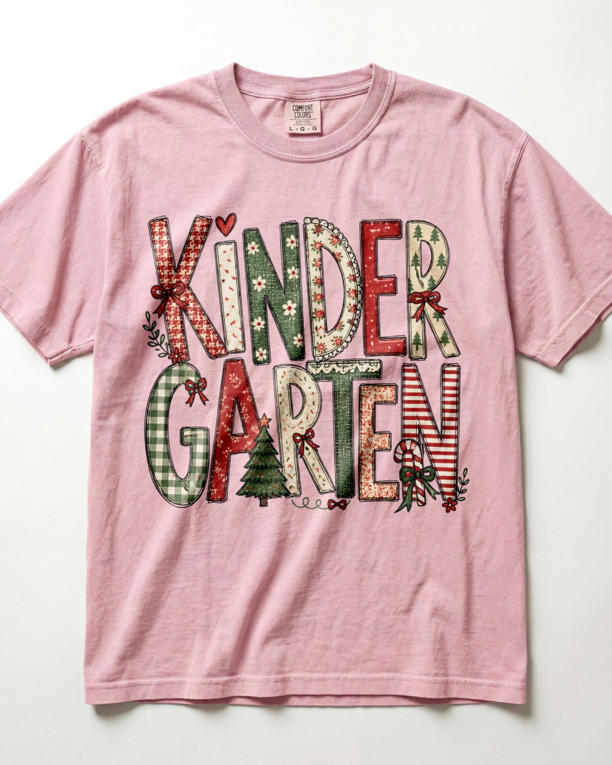 Checkered Christmas Kindergarten Teacher Shirt