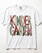 Checkered Christmas Kindergarten Teacher Shirt