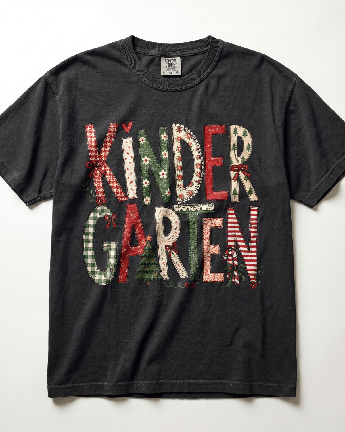 Checkered Christmas Kindergarten Teacher Shirt