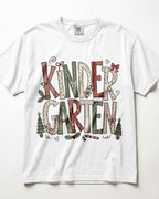 Textured Christmas Kindergarten Teacher Shirt
