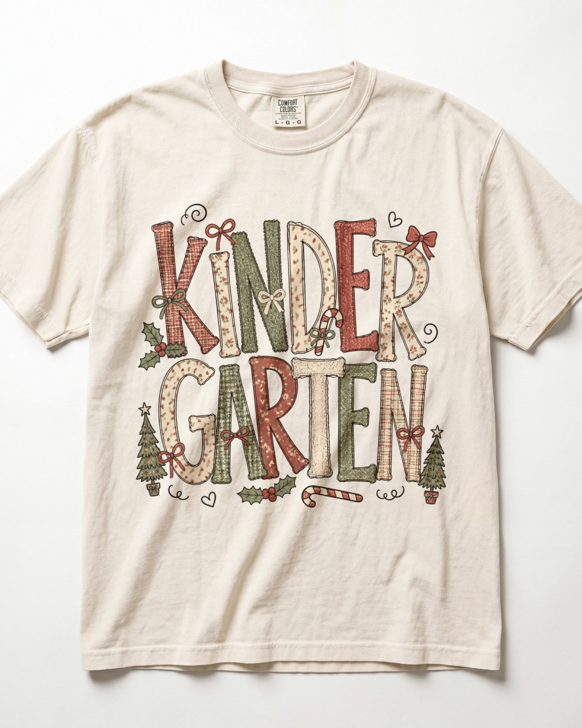 Textured Christmas Kindergarten Teacher Shirt