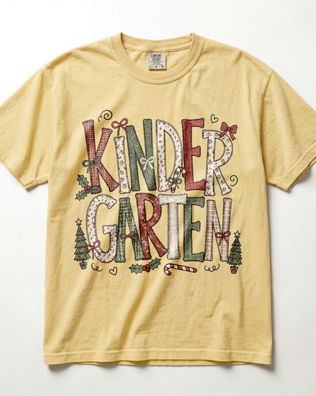 Textured Christmas Kindergarten Teacher Shirt