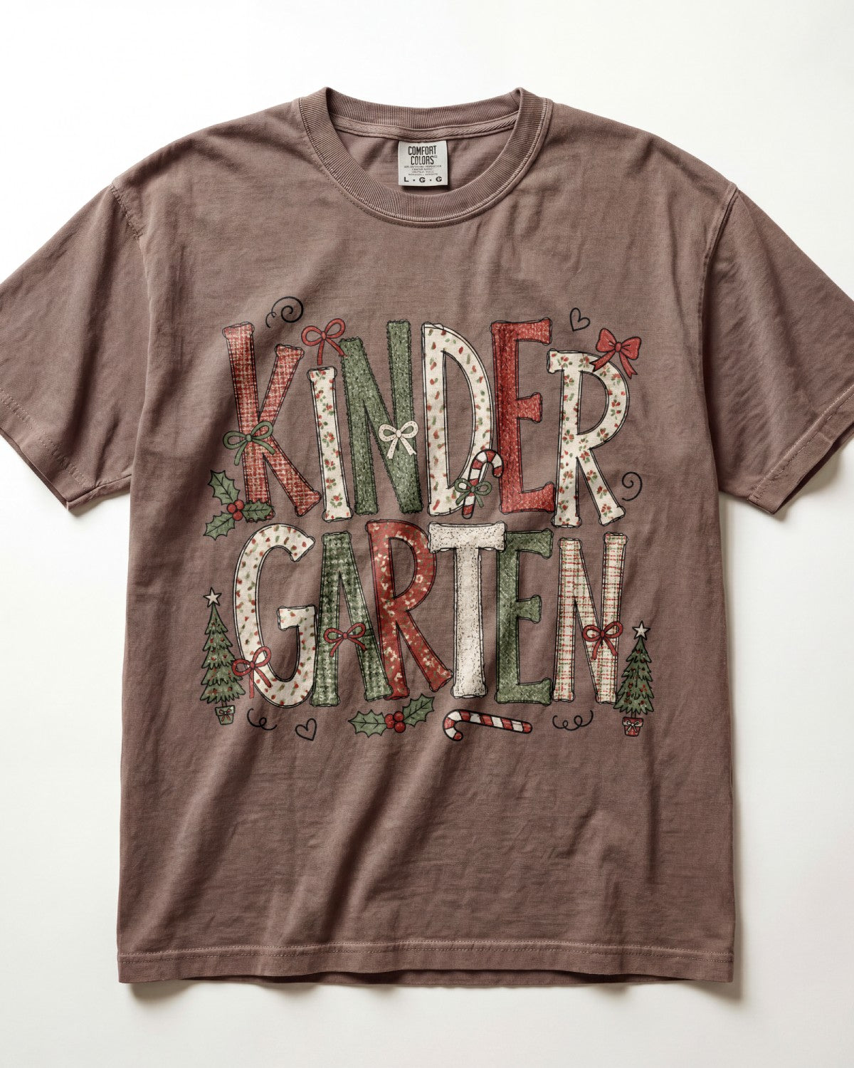 Textured Christmas Kindergarten Teacher Shirt
