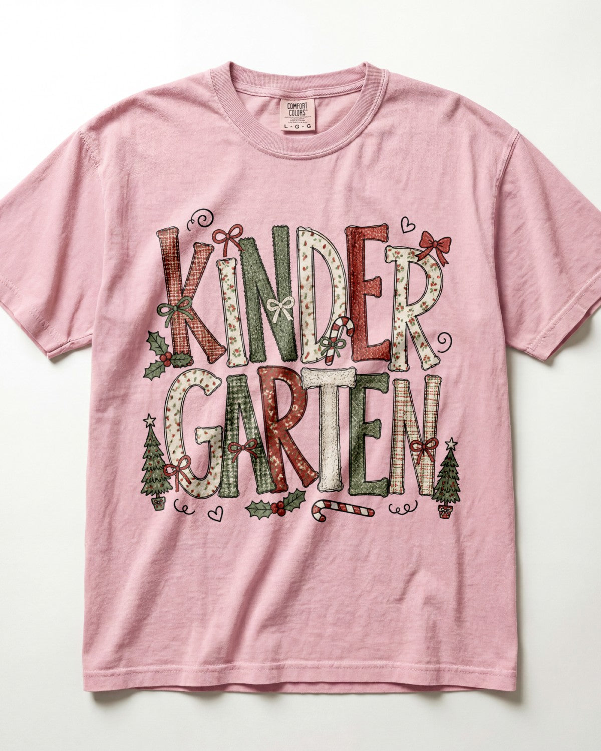 Textured Christmas Kindergarten Teacher Shirt