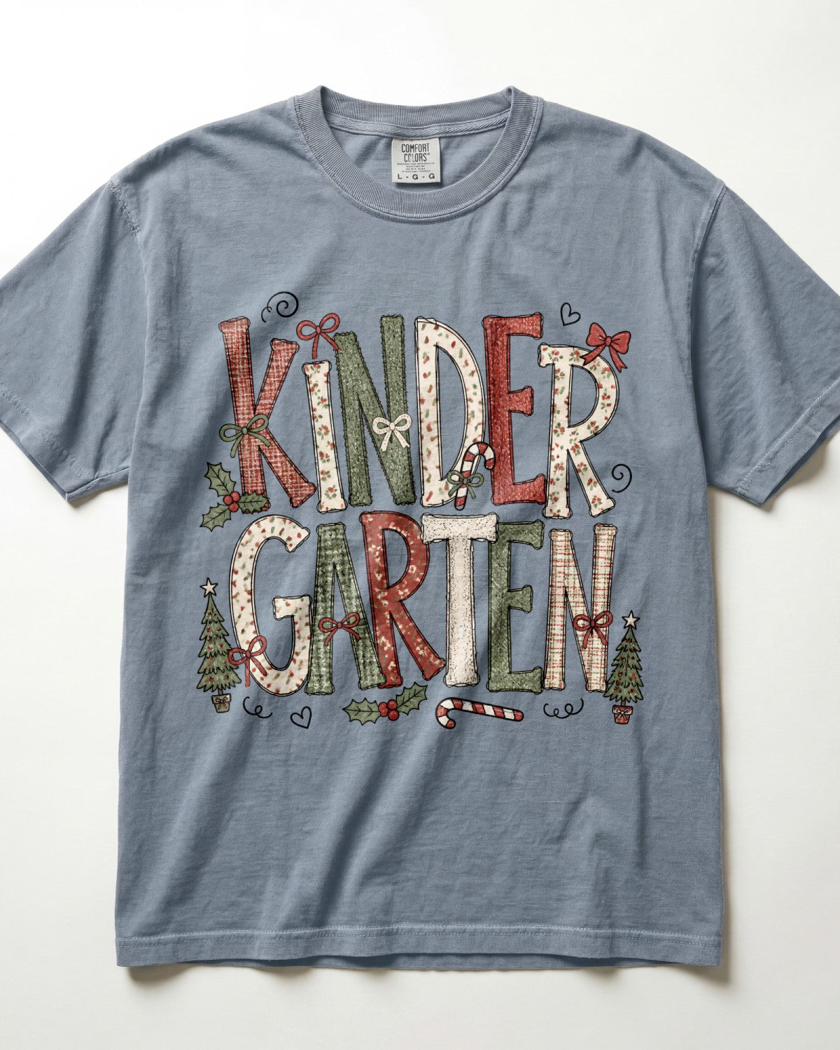 Textured Christmas Kindergarten Teacher Shirt