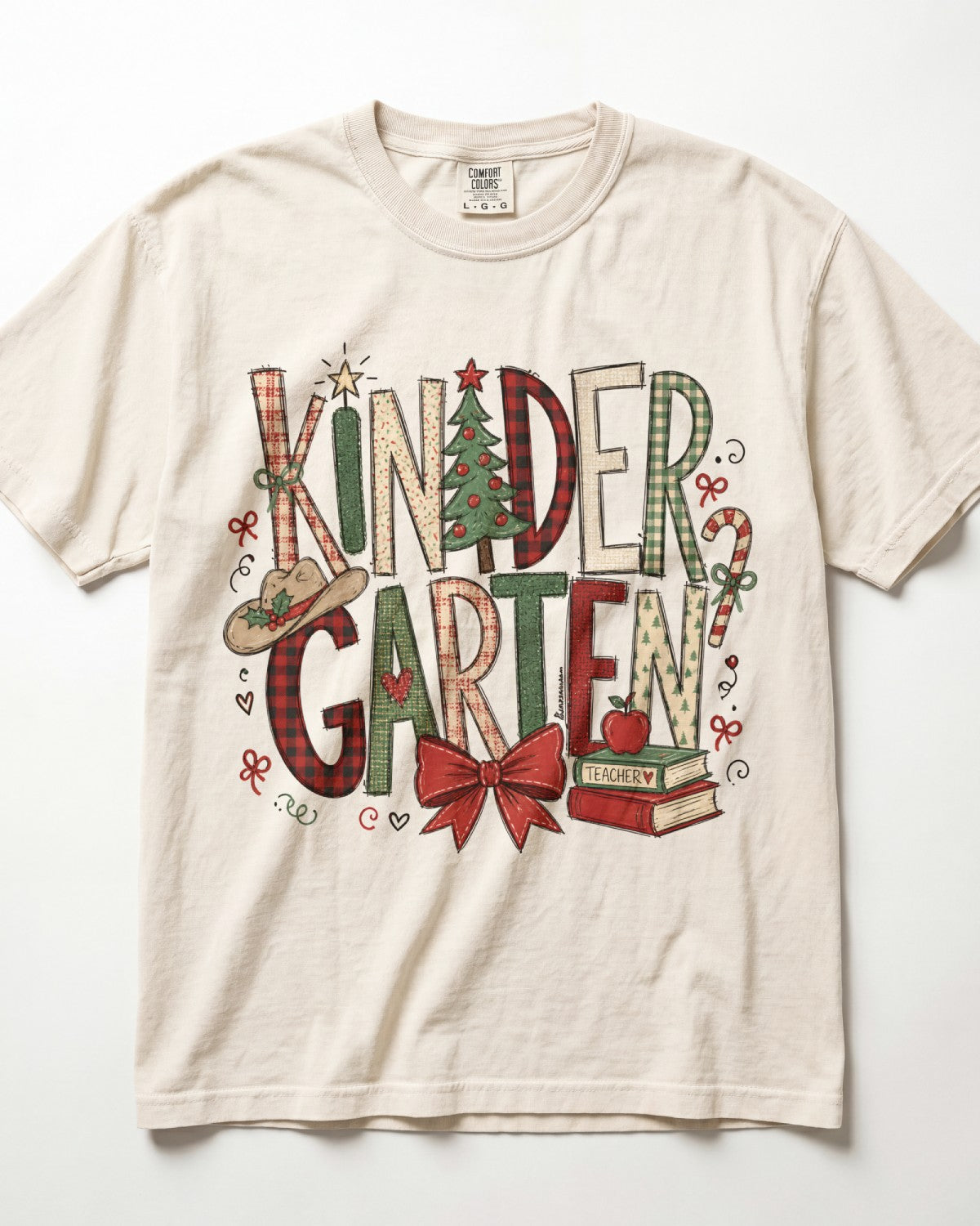 Christmas Plaid Kindergarten Teacher Shirt