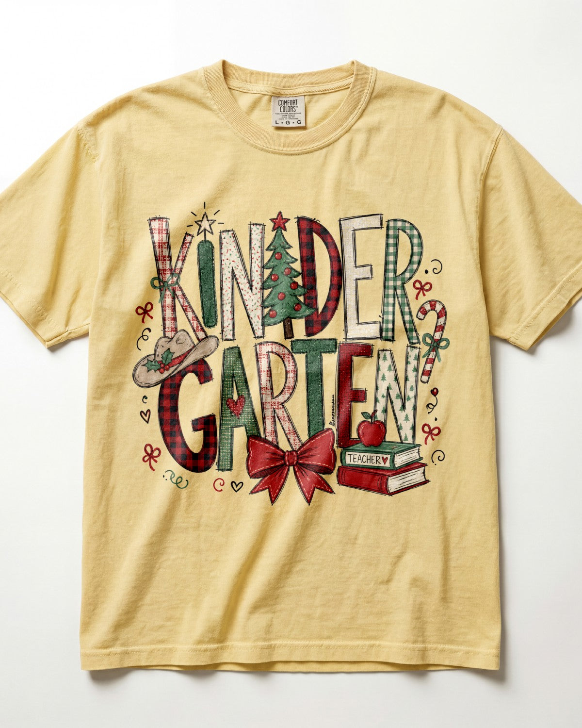 Christmas Plaid Kindergarten Teacher Shirt