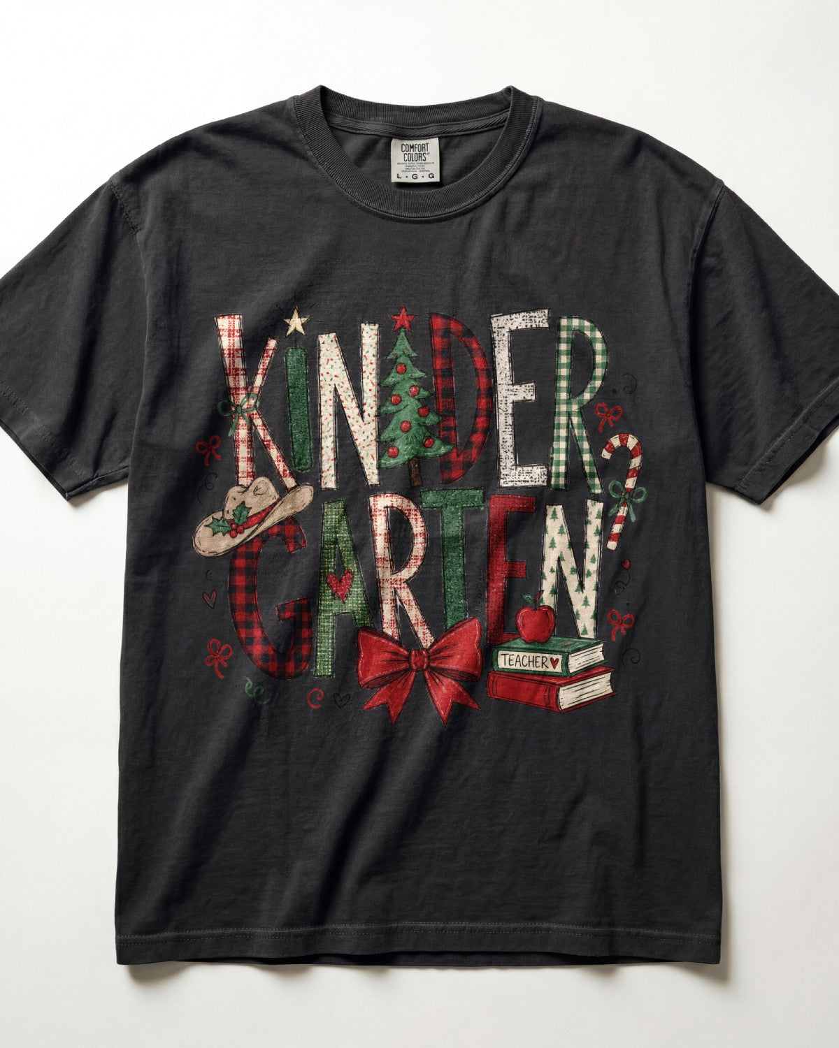 Christmas Plaid Kindergarten Teacher Shirt