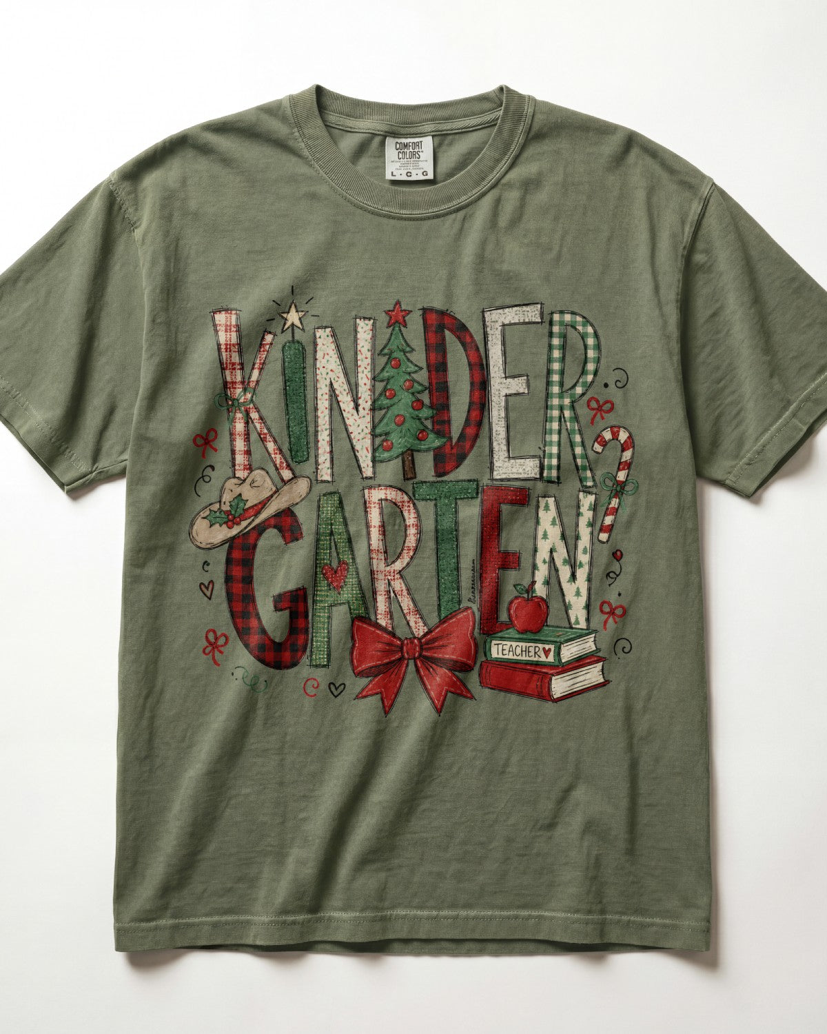 Christmas Plaid Kindergarten Teacher Shirt