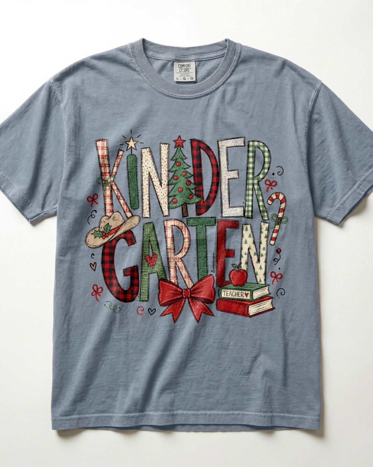 Christmas Plaid Kindergarten Teacher Shirt