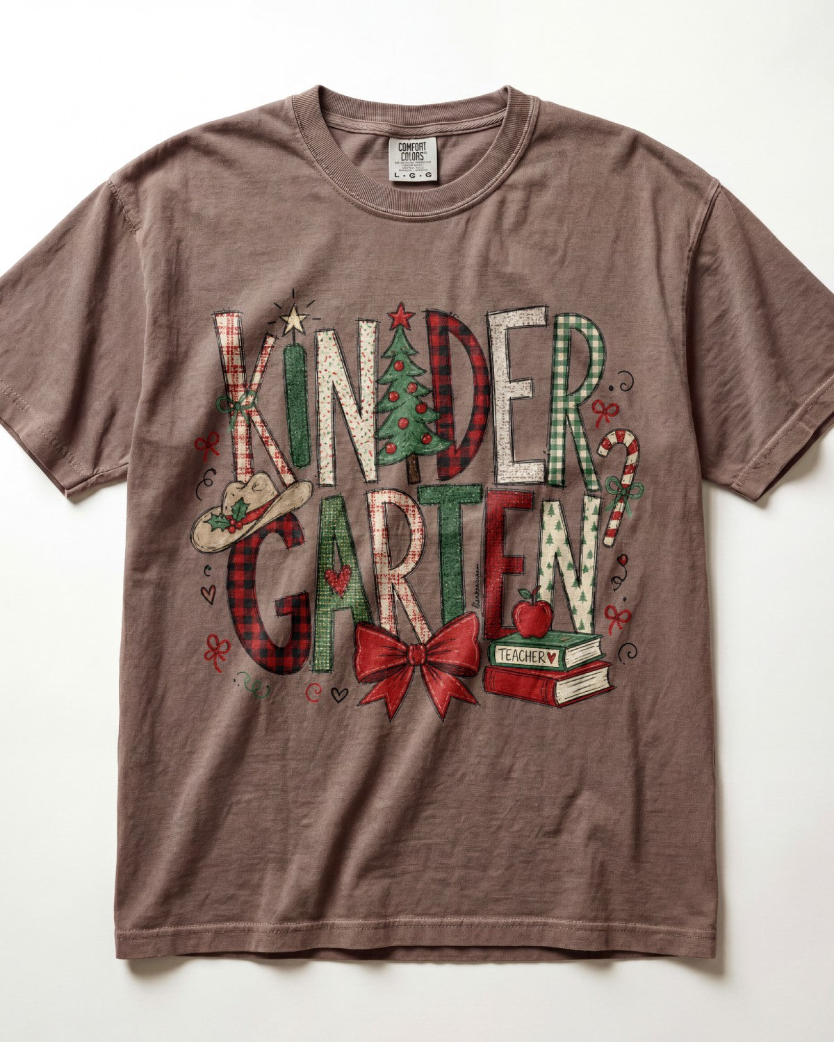 Christmas Plaid Kindergarten Teacher Shirt