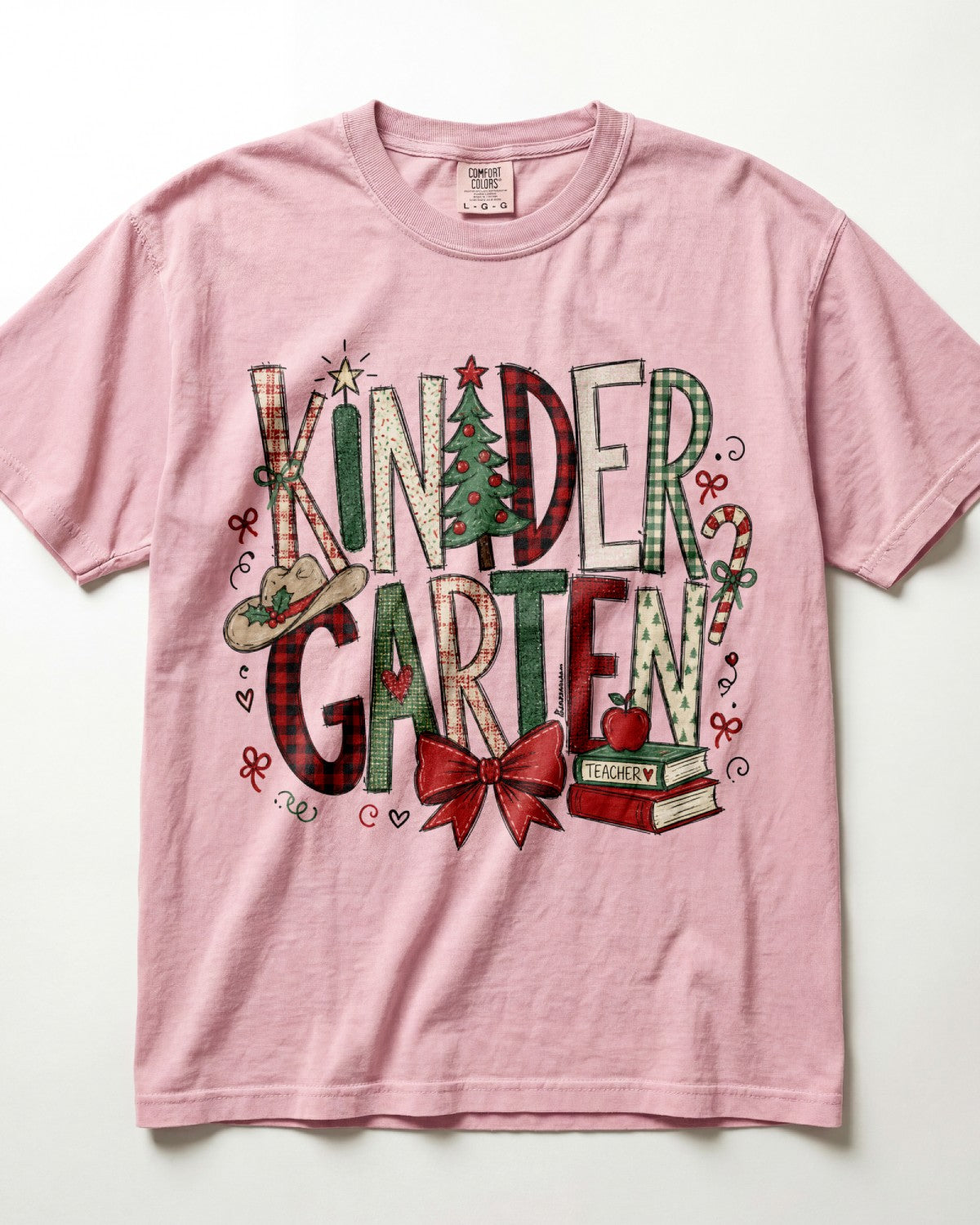 Christmas Plaid Kindergarten Teacher Shirt