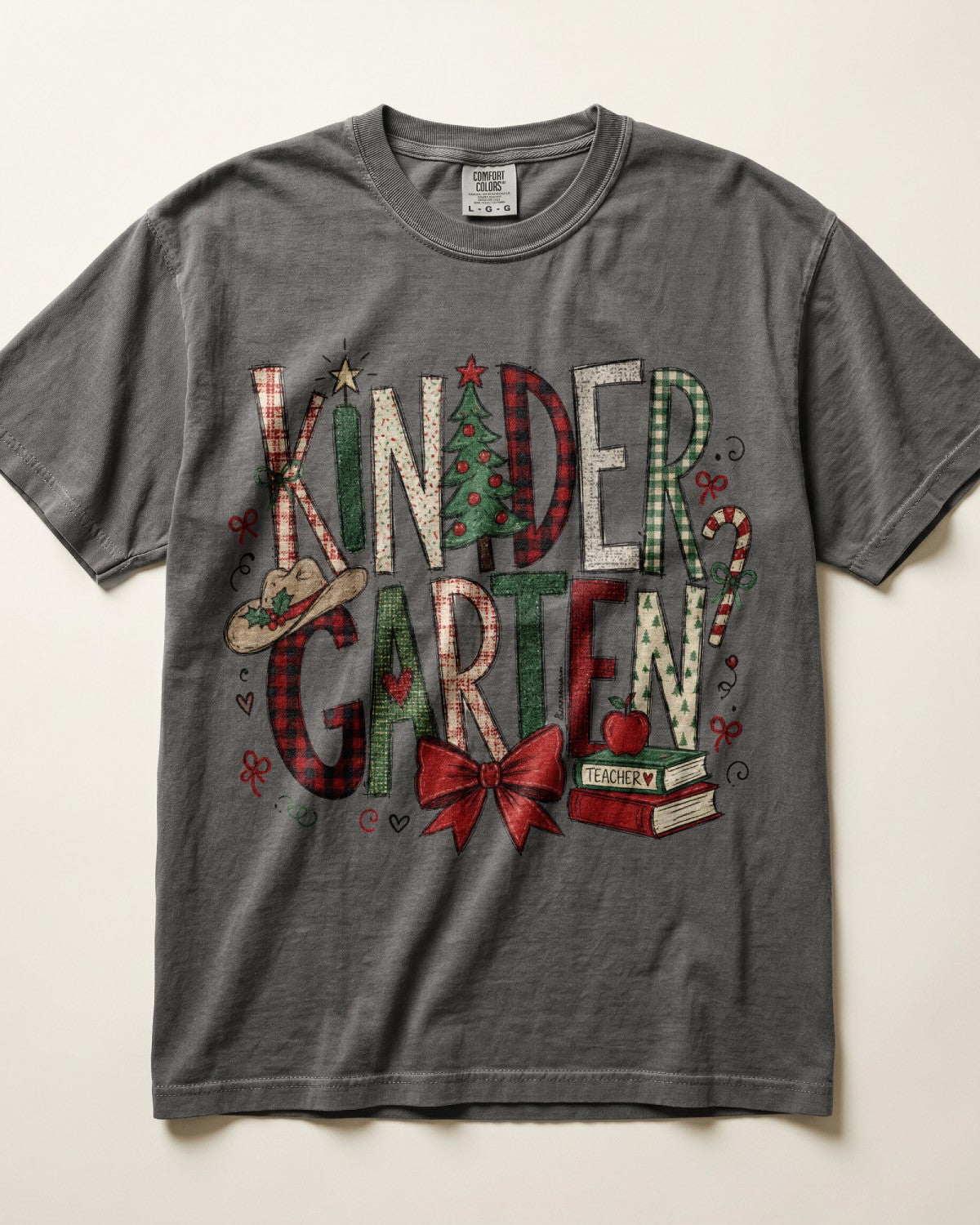 Christmas Plaid Kindergarten Teacher Shirt