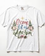 O Come Let Us Adore Him Kindergarten Teacher Shirt