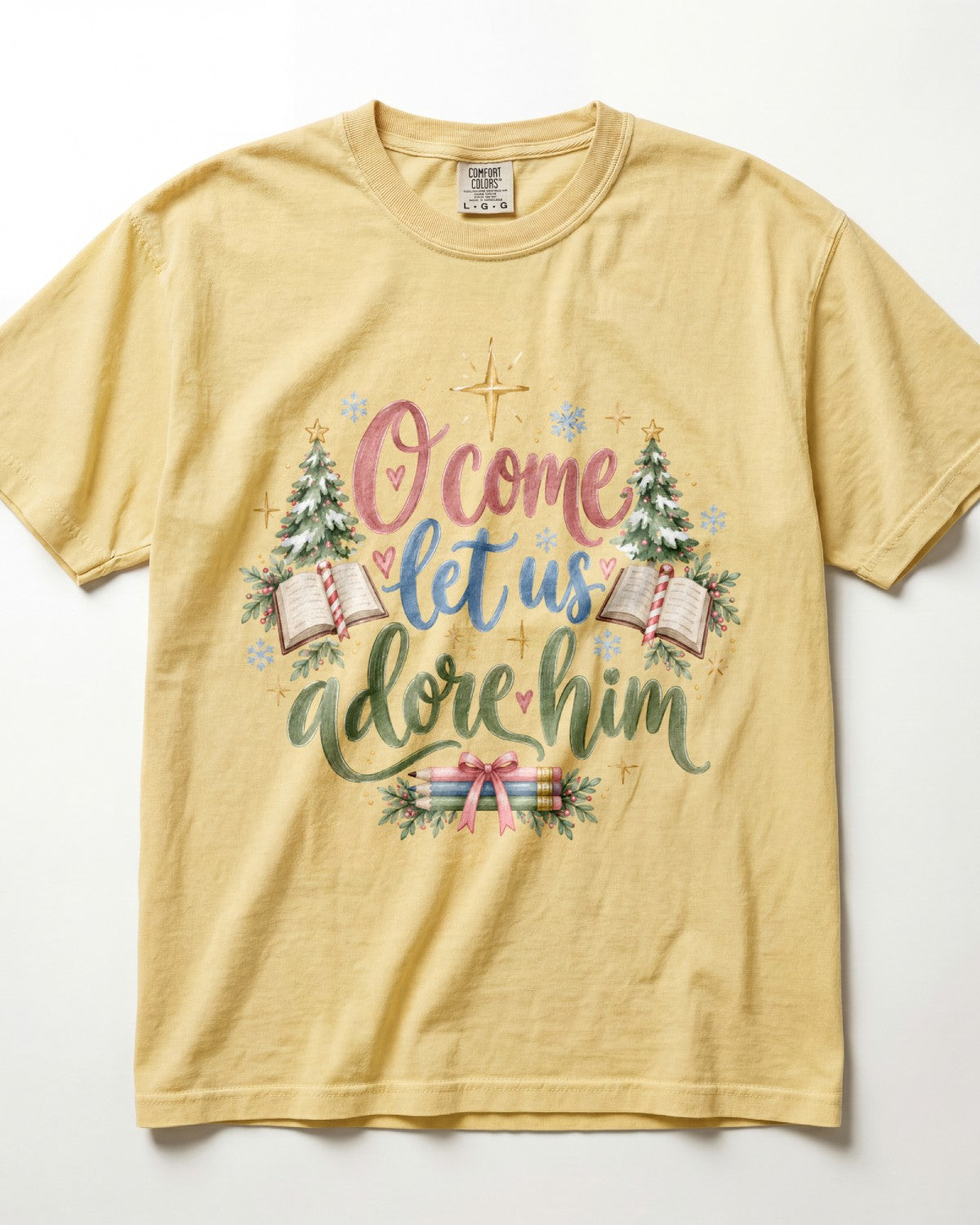 O Come Let Us Adore Him Kindergarten Teacher Shirt