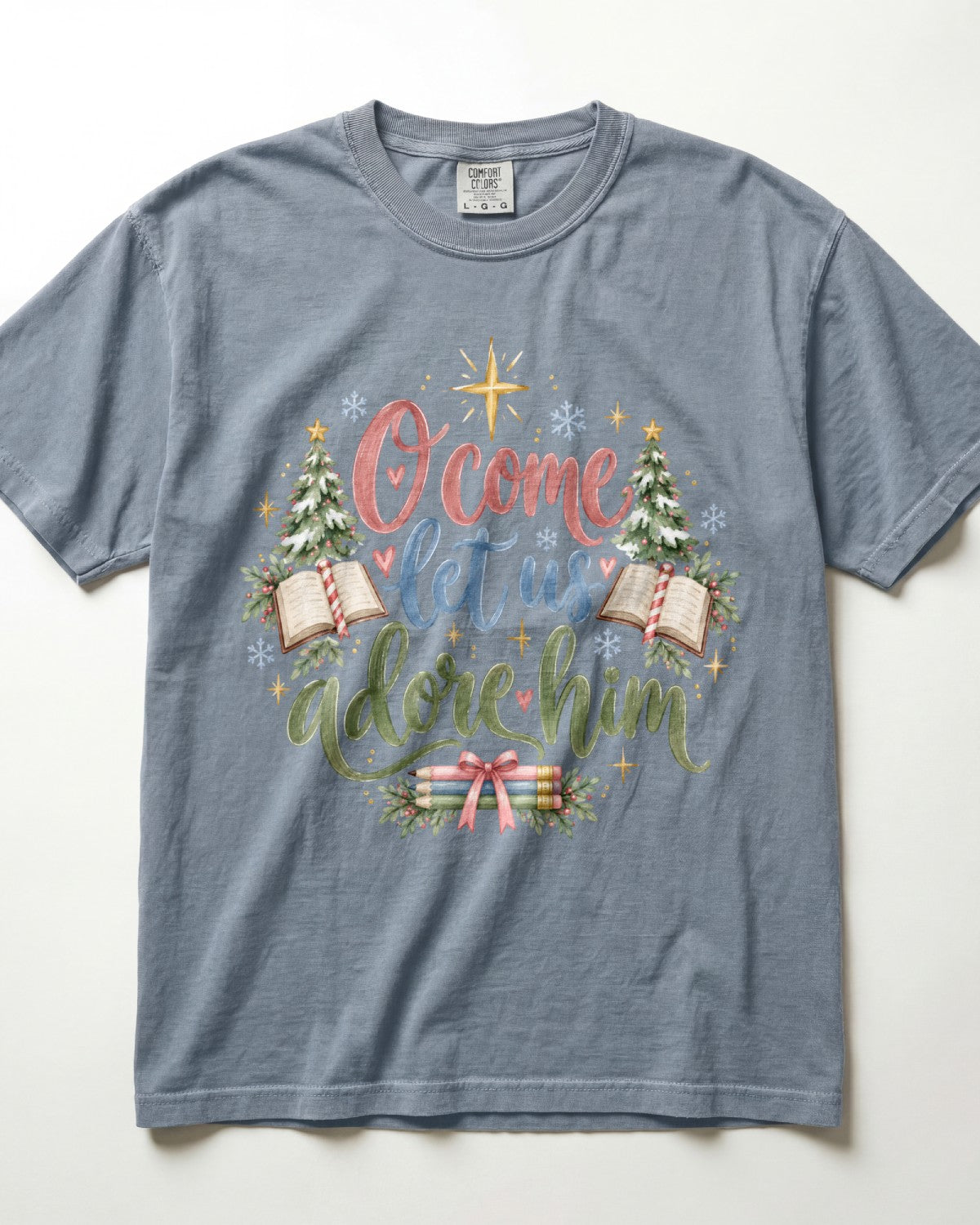 O Come Let Us Adore Him Kindergarten Teacher Shirt