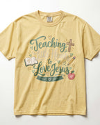 Teaching Little Hearts To Love Jesus Sage Kindergarten Teacher Shirt