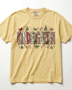 Stitched Christmas Kindergarten Teacher Shirt