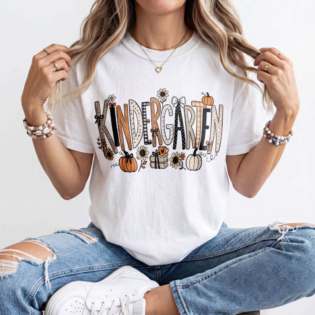 Fall Pumpkins Kindergarten Teacher Shirt