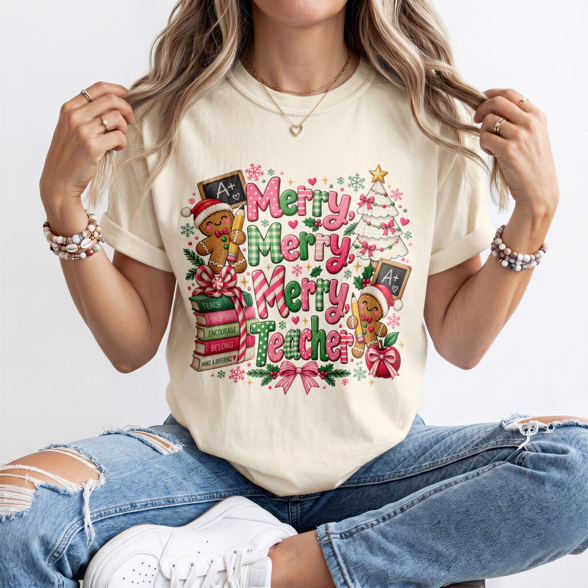 Merry Merry Merry Teacher Kindergarten Teacher Shirt